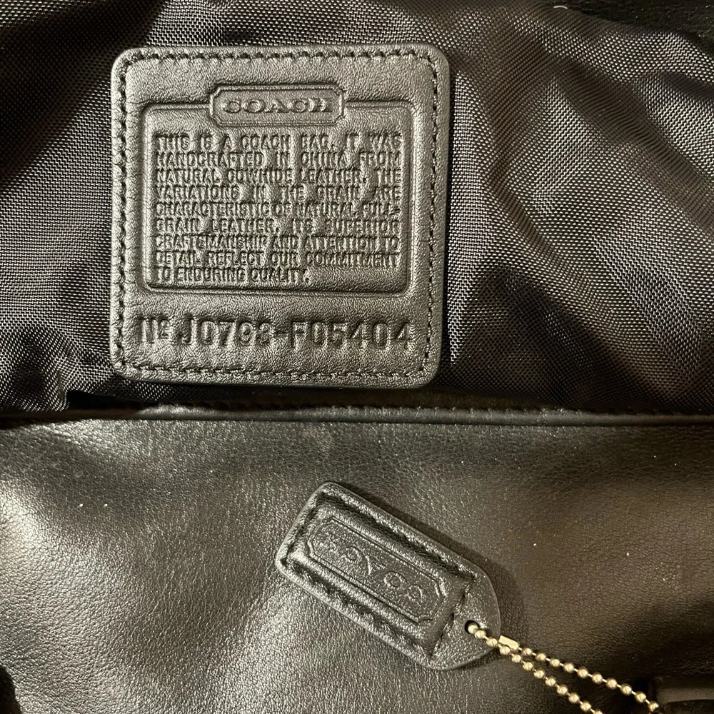 Coach Weekender Travel Bag Black Leather - Picture 11 of 11